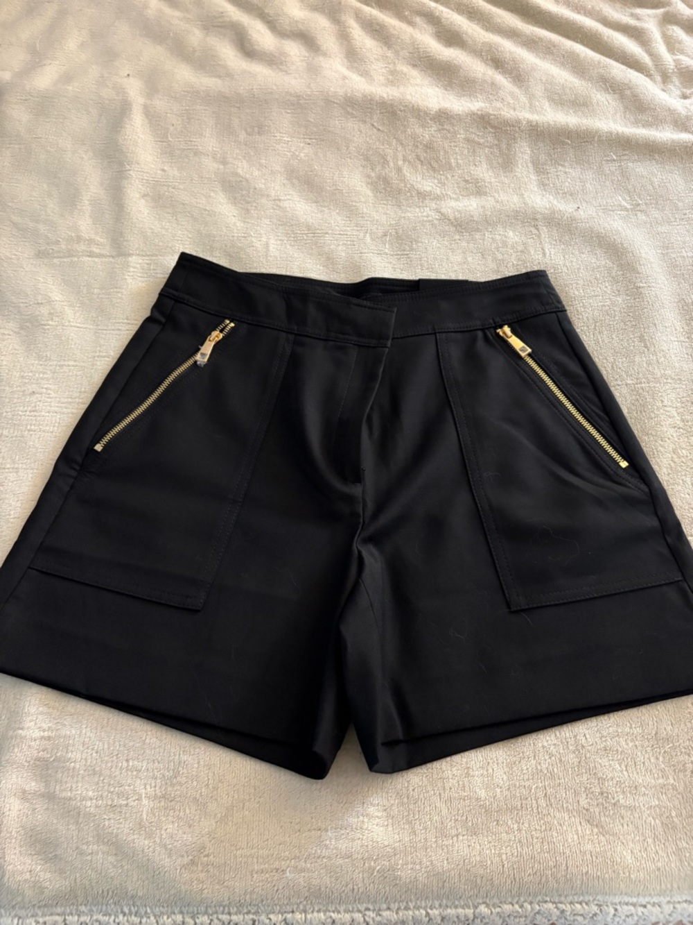White House Black Market Black Shorts with Gold Zippers